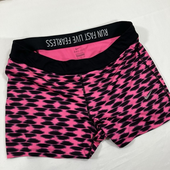 Nike Dri Fit Racer Printed Running Shorts Lined Pink Women's XL - Picture 1 of 5